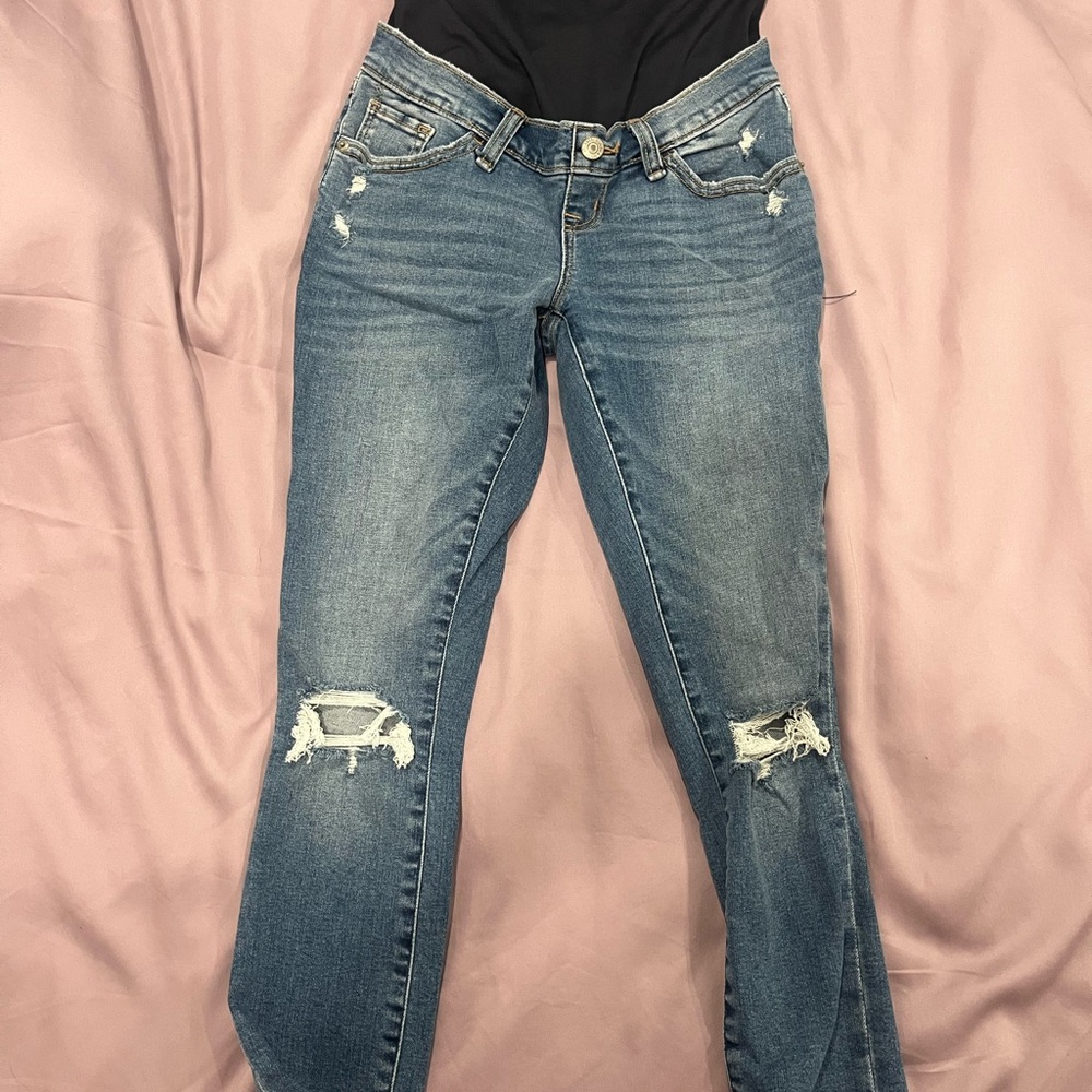 Abercrombie & Fitch Blue Maternity Jeans Distressed Style